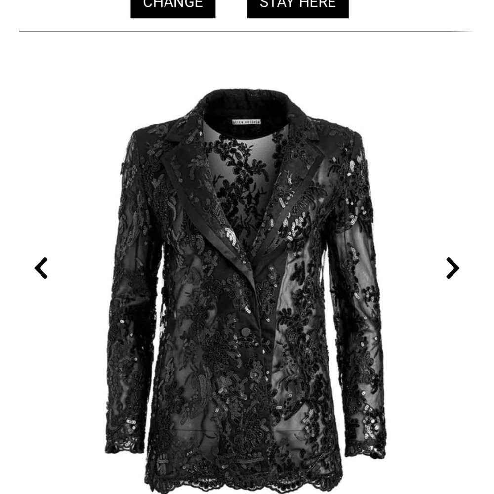Alice and Olivia
Judith Embellished Sheer Lace Notch Collar Blazer - Picture 2 of 8